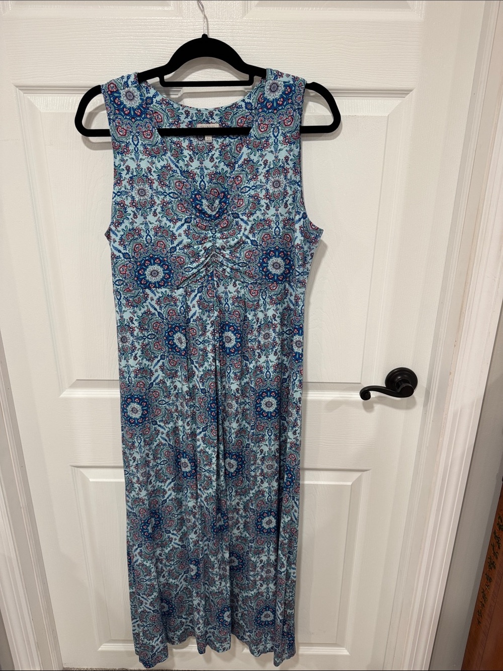 Talbots Light Blue Floral Medallion Maxi Dress Sundress